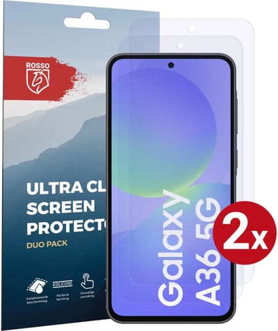 Rosso Screen Protector Geschikt voor Samsung Galaxy A36 | Ultra Clear Duo Pack | TPU Folie | Case Friendly Beschermfolie | 2 Stuks