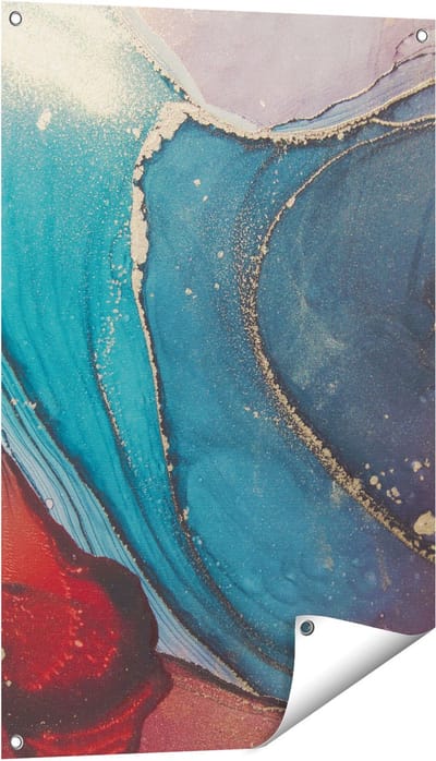 Gards Tuinposter Abstracte Luxe Kunst - 60x90 cm - Tuindoek - Tuindecoratie - Wanddecoratie buiten - Tuinschilderij