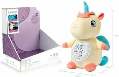 Funmuch Toys - Baby Unicorn Knuffeldier - baby projector - 38CM
