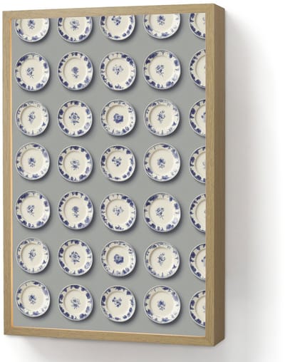 Wandlamp 40x60 cm - Oplaadbaar - Borden - Bloemen - Blauw - Wit - Wandlampen binnen woonkamer - Slaapkamer lamp - Decoratieve nachtlamp - Vloerlamp draadloos
