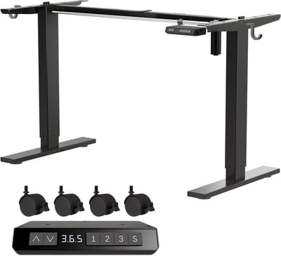 Elektrisch zit-sta bureauframe - Verstelbare hoogte 69-117 cm - Geheugenfunctie - 100-180x50-80 cm