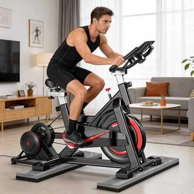 Fietsmat Set - Trainingsmat Vloerbeschermer - Thuis Sporten - Dubbele Antislip Matten - 2 stuks - Zwart Grijs