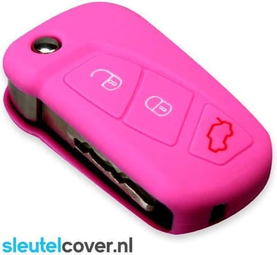 Autosleutel Hoesje geschikt voor Ford - SleutelCover - Silicone Autosleutel Cover - Sleutelhoesje Roze