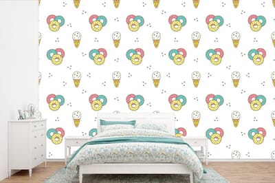 Behang - Fotobehang Patronen - IJs - Donus - Jongens - Kinderen - Kids - Breedte 360 cm x hoogte 240 cm