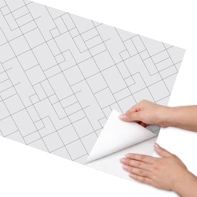 Coloray Meubel Wrap Folie - Grijs Meubelfolie - 50x100 cm - Plakfolie Meubels Geometrische patronen - Decoratiefolie Zelfklevend - Minimalist Meubelfolie - Meubelfolie Zelfklevend - Badkamer decoratie - Geometrie