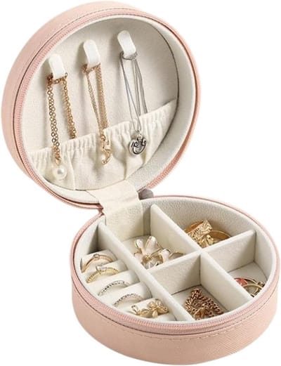Sieradendoos - Opbergdoos Juwelen - Juwelen Organiseren - Dubbele Laag - 11x11x5cm - Roze