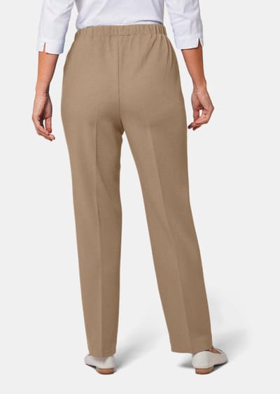Comfortabele ribbroek CARLA - beige - Gr. 46 van Goldner Fashion