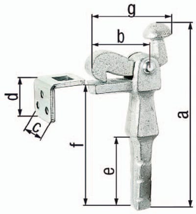 GAH Gate Brake - Grijs Gietijzer - Gedraaid - 6.5 mm