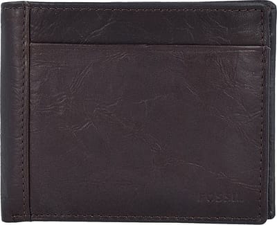 FOSSIL Portemonnee Neel Large Coin Pocket Bifold Brown Bruine