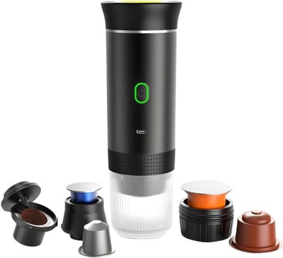 Draagbare Koffiemachine - Mini Espresso Maker - Koffie Zetten - 3-in-1 Compatibel - 60 Milliliter - Zwart