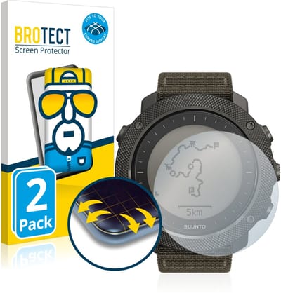 BROTECT - Screenprotector voor Suunto Traverse Alpha - Folie Beschermfolie transparant volledig dekking - 2 Stuks