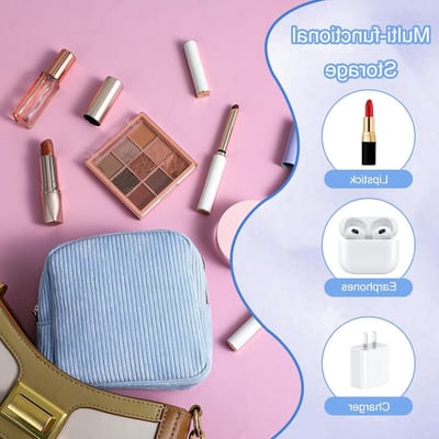 Corduroy Opbergzak voor Sanitaire Maandverbanden, Draagbare Menstruatie Tas voor Tienermeisjes, Schattige Pouch voor Menstruatieproducten, Ideaal voor Tampons en Menstruatiecups