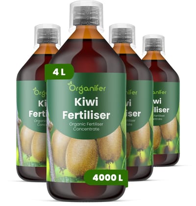 Vloeibare Meststof Voor Kiwi 4X1 L Voor 4000 L - Npk 2-1-8 - Krachtige Rankgroei - Sterke Scheutvorming - Wortelvitaliteit - Vruchtstevigheid - Zoetheid - Vruchtkwaliteit - Bladontwikkeling - Jaarlijkse Opbrengst - Organifer