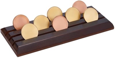 Dailygoody - Challenge Coin Stand - Coin Rack - Houten - 3 Compartimenten - Verzamelobject - Geschikt voor Muntverzamelaars - Zwart