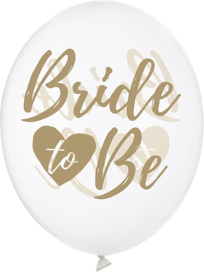 PARTYDECO - 6 transparante "Bride to Be" gouden ballonnen 30 cm voor vrijgezellenfeest decoratie