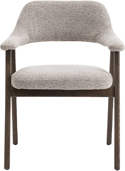 stoel 'Coralie' Gerookte Massieve Eik Stof Ote Milan Zand - Set van 2