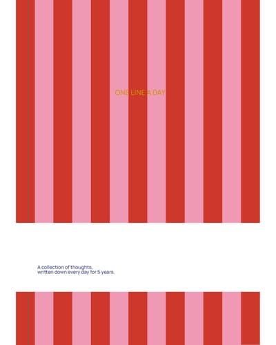 Fabrique - One Line a Day - Dagboek voor 5 jaar - Roze rood gestreept