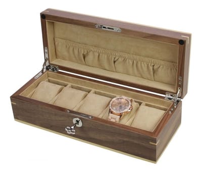 SAFE Elegante horloge cassette geschikt voor 5 uurwerken - hout - 30 x 12 x 9,5 cm