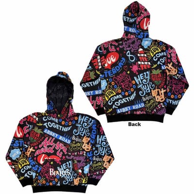 The Beatles - Song Titles Hoodie/trui - S - Zwart/Multicolours