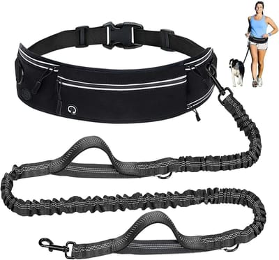 Innovastore Hondenriem - Loopriem - Hondentuig - Honden uitlaatriem - Tailleriem hond - Flexibel - Reflecterend - Zwart