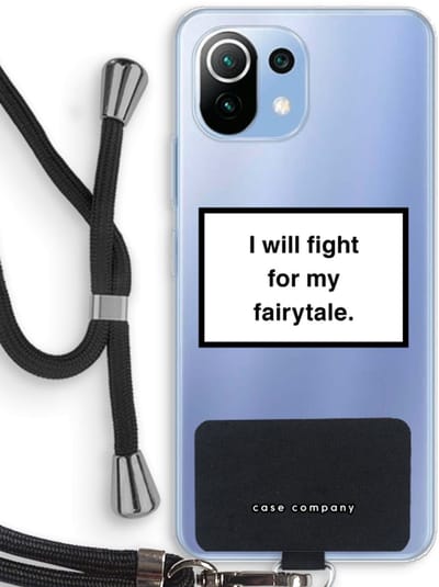 Case Company® - Hoesje met koord geschikt voor Xiaomi Mi 11 Lite hoesje met Koord - Fight for my fairytale - Telefoonhoesje met Zwart Koord - Bescherming aan alle Kanten en Over de Schermrand