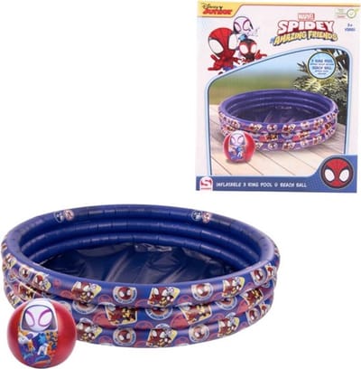 Spiderman Zwembadje - 3 Rings - Inclusief Strand Bal - Spidey - Disney Junior - Zomer - Zomerspeelgoed - Zwembad - Kinder Bad - Bad - Marvel - Vanaf 3 Jaar
