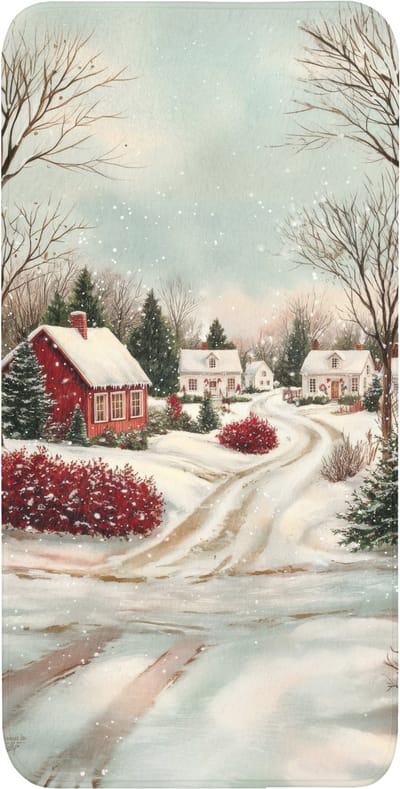 WC mat 60x120 cm - Antislip - Kerstsfeer - Landelijk - Rood - Toiletmat - Vloermat - Douchemat - Toilet tapijt - Toiletmatten