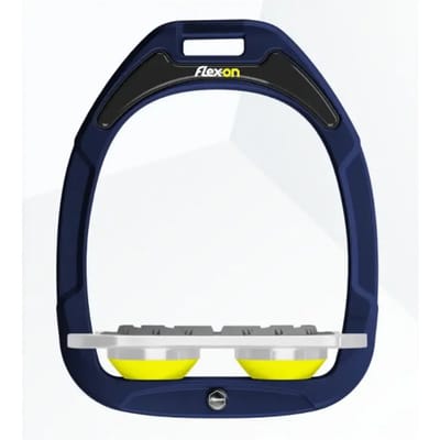 Platte Grip stijgbeugels Marine/Wit/Geel Flex-On Green Composite