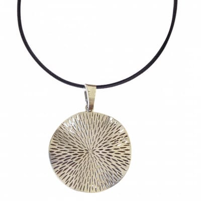 Ketting -rond-metalen hanger -verstelbaar zwart suede koord - Charme Bijoux