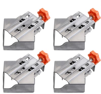 Dailygoods- Hoekklemmen 90 Graden - 4 Stuks - Roestvrij Staal - Houtbewerking - Haakse Clip - Stevige Constructie - Nauwkeurige Klemming - Klemmen