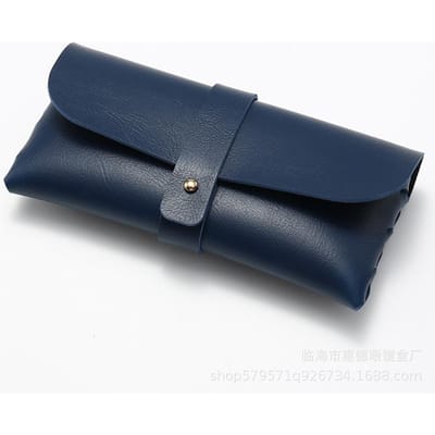 Zonnebril Zachte Koffer Leer Brillen Sieraden Tas Mode Mannen en Vrouwen Zonnebril Doos Zachte Cadeauzak blauw