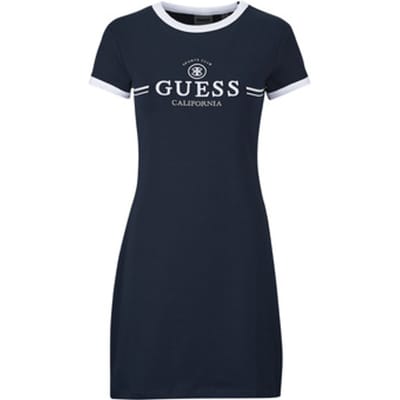 slim fit minijurk met logo-stitching model 'Mila'