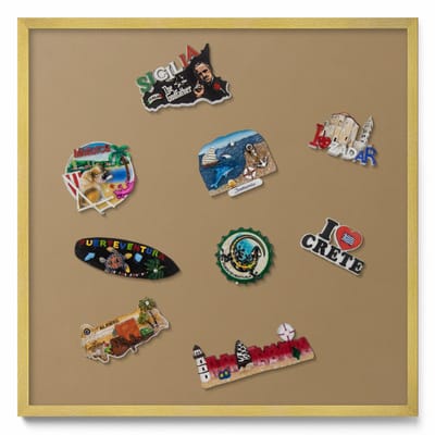 Tulup Magneetbord met Gouden Frame - Geel Magnetisch Bord in Verschillende Kleuren - 50 cm x 50 cm - Donkergele kleur - Magneetbord met Effen Frame - Magnetisch Bord Decoratief - Magneetbord Multifunctioneel