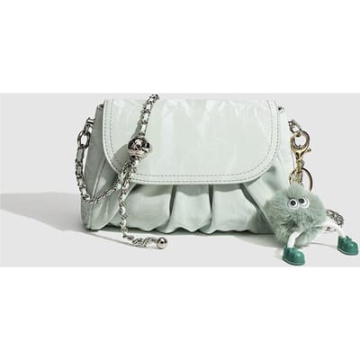Ketting Textuur Crossbody Kleine Tas voor Vrouwen Mode Veelzijdig Mobiele Telefoon Kleine Tas Zacht Leer Zomer Wolk Tas gray