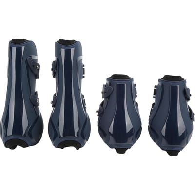 Lot de 4 bottes de protection pour pattes de cheval en néoprène PU épais absorbant les chocs Large black