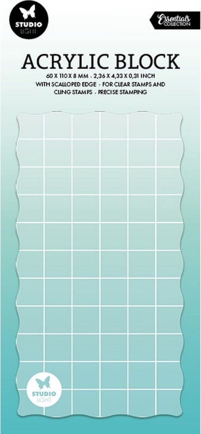Studio Light • Essentials Acrylic Stamping block For Clear and Cling Stamps With Grid