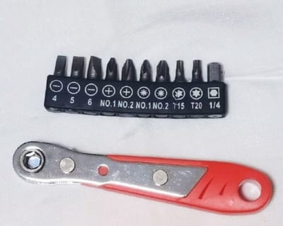 Schroevendraaierset - 10-in-1 multifunctionele schroef - 11cm - Oranje - Voor dagelijkse huishoudelijke reparaties - metaal