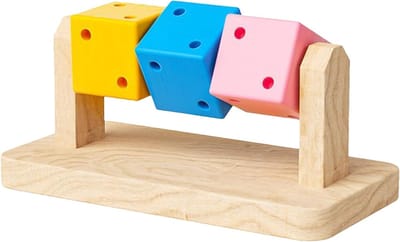 Hamster Kauwblokken - Knaagdier Speelgoed - Tanden Onderhoud - Natuurlijk Hout - 14 cm - Meerkleurig