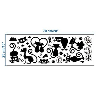 DIY Home Decoratie Muurstickers Pvc Muurschilderingen Cartoon Kat Lichtschakelaar Telefoon Dieren Muurstickers zwart