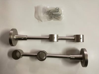 Paar Plankhouders - Gesloten Steunen - Planken Ophangen - In te Kort - 20 mm Diameter - Satijn Staal