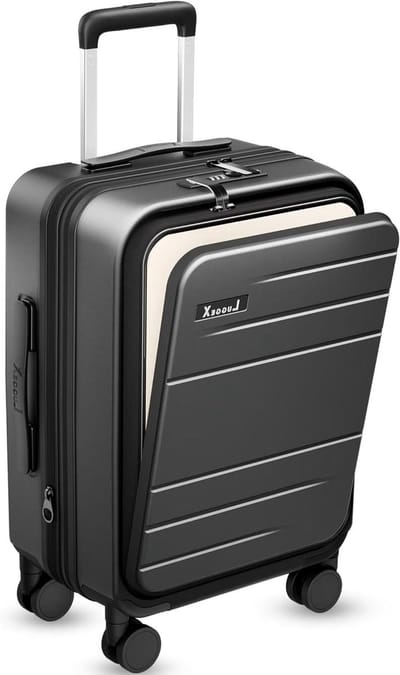 Handbagage Koffer - Reiskoffer Spinner - Reizen Met Vliegtuig - Uitbreidbaar Met Voorvak - 56x37x23cm - Antraciet Metallic