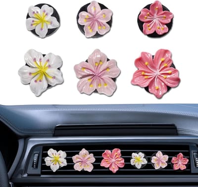 6-Delige Set Auto Luchtverfrissers Vent Clips Bloemen Hoge Kwaliteit Interieur Decoratie