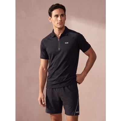 Sjeng Sports CHET - Maat: M Dark Blue - Tennis Polo's Mannen - Poloshirt - 87% polyester, 13% elastaan, single jersey