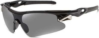 Garpex® Sportbril - Fietsbril - Gepolariseerde Zonnebril - Racefiets - Mountainbike - Motor - Zwart Frame Grijze Lens