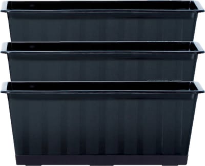 Prosperplast Plantenbak/bloembak/balkonbak Agro - 4x - antraciet - kunststof - 40 x 18 x 14 cm