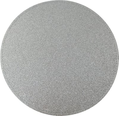Excellent Houseware placemat - zilver - D33 cm - glitter - rond - tafeldecoratie