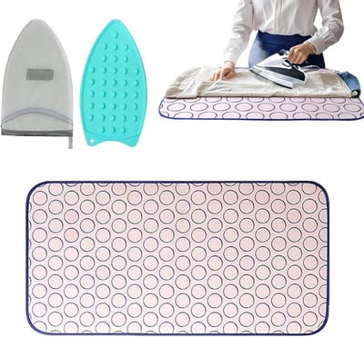 Tafelstrijkmat - Strijkdeken werkoppervlak - Kleding strijken - Thermisch bestendig - 60 x 80 cm - Grijs