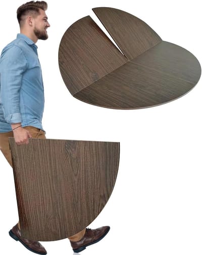 Opvouwbare Werktafel - Klaptafel Rond - Binnen en Buiten - Compact Ontwerp - 140 cm - Bruin