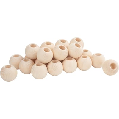 VBS Houten ballen met groot gat "Ø 50 mm" - 25 stucks