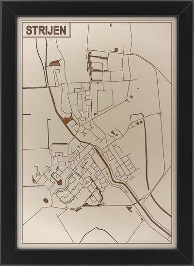 Houten stadskaart van Strijen